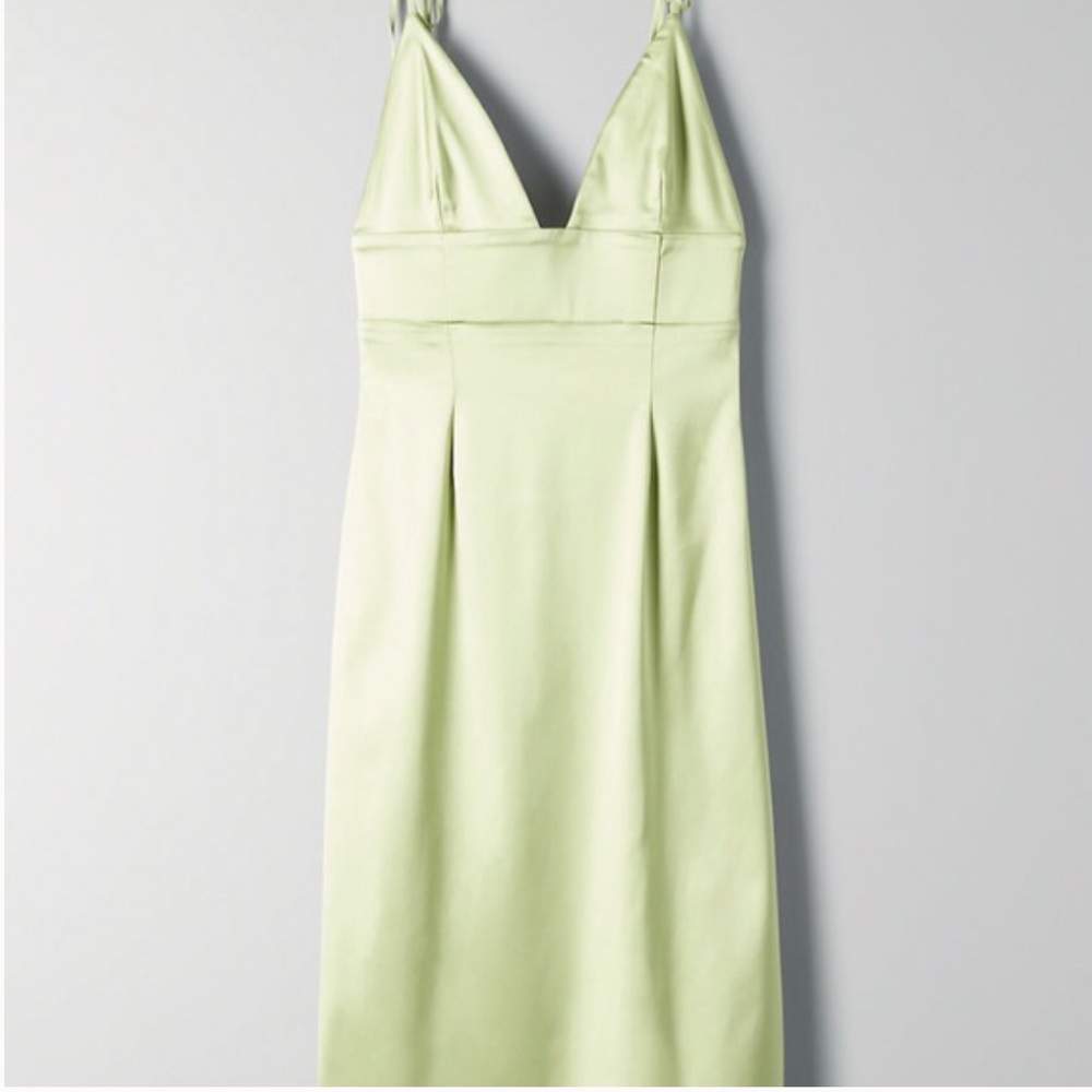 NWT Aritzia Wilfred Zadie Green Silk Midi Dress